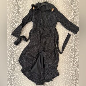 Chic Black Longline Coat with Belt